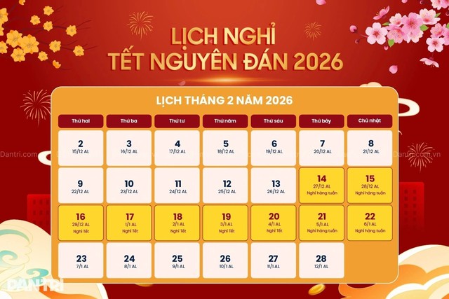 Thông báo về việc nghỉ tết Âm lịch, nghỉ lễ Quốc Khánh năm 2026